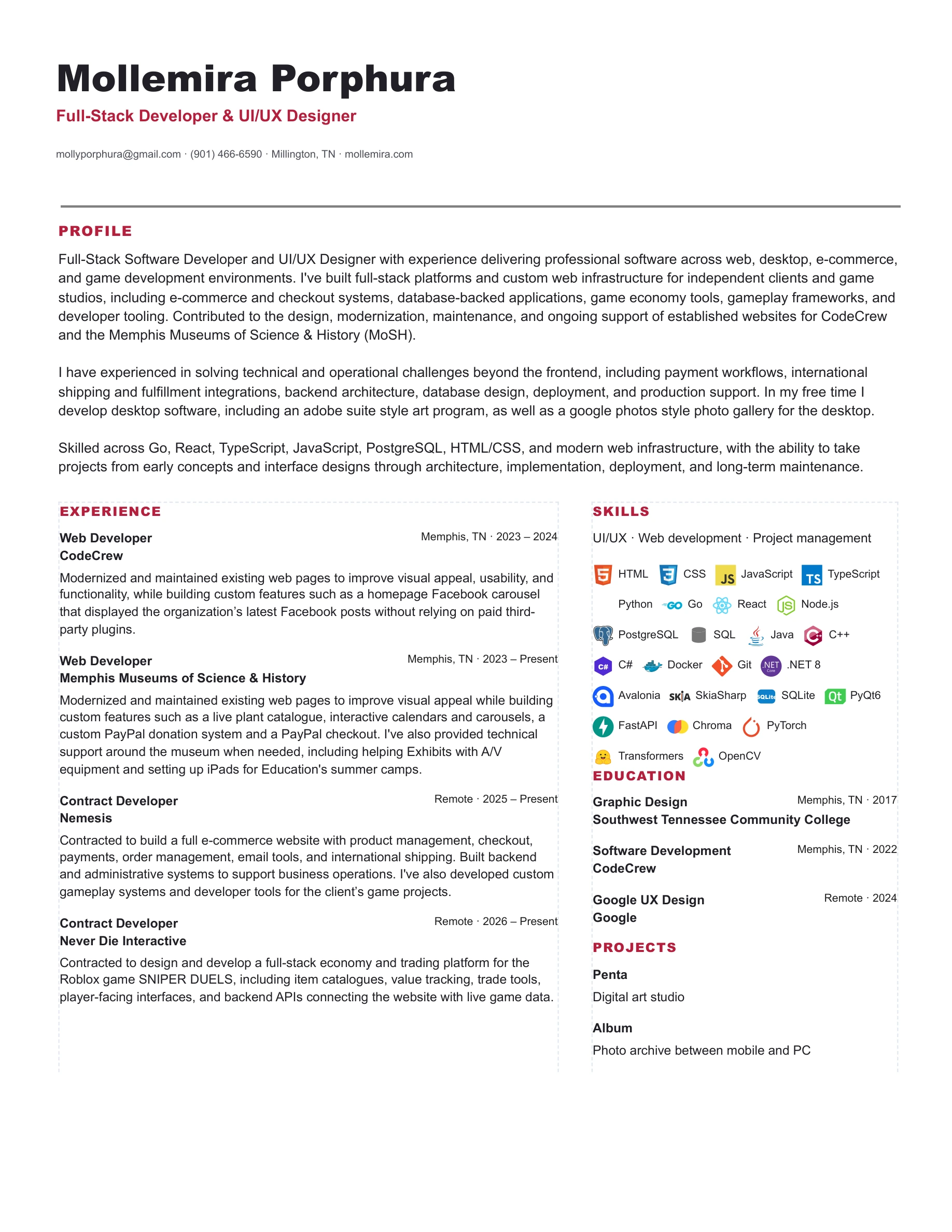 Molly Porphura resume
